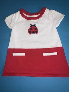 Gymboree Lil’ Ladybug🐞 Vestido Suéter Bordado Primavera Rojo Blanco Bebé 3-6 M Usado en Excelente Condición - Imagen 1 de 12