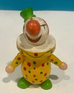 3" Holz Handarbeit Clown mit großer roter Nase Figur Puppe/Ornament - Bild 1 von 7