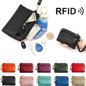 Women Coin Purse Change Wallet Small Leather Zipper Card Holder Keychain Wallets - Picture 1 of 36