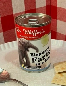 2x Funny Elephant Farts Soup Can Labels - Joke Gag GIFT - Zoo Safari Birthday - Picture 1 of 3
