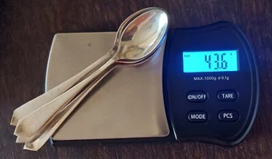 Set of 6 Mexican antique silver spoons Weight 43.6 grams 3-7/8" in length - Picture 1 of 5
