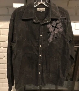 Men’ s Eighty Eight Black Long Sleeve Gothic Cross Graphic Medium - Picture 1 of 10