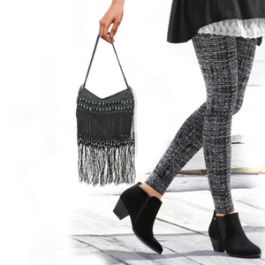 ENRICO COVERI Viale Morin Designer Boho Fransen Perlen Tasche Leinen Canvas NEU - Picture 1 of 4