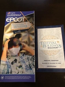 Disney Epcot Festival de las Fiestas Mapa y Guía Conjunto Nuevo 2020 Azul - Imagen 1 de 12