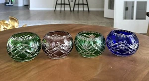 Ajka Arabella geschliffene Kristallschale Bonboniere Kerzenhalter 4 Stück Made in Hungary Vintage - Bild 1 von 8