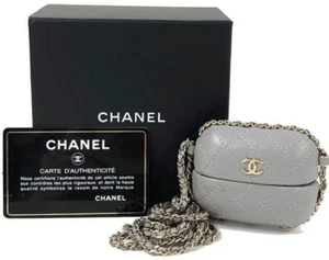 CHANEL AirPods chain case gray Matelasse with box - Picture 1 of 8