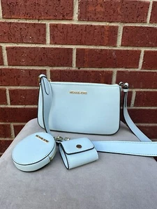 Michael Kors Jet Set Crossbody Bag With Tech Accessories Attachments Vista Blue - Picture 1 of 11