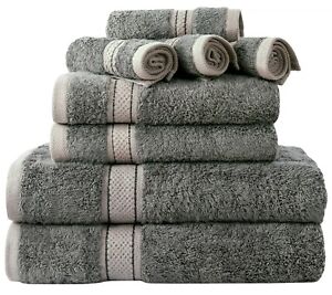 Bamboo Cotton Bath Towels Set 8 Piece Towels for Bathroom 600 GSM Bath Towel