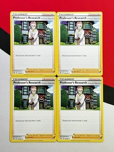 Professor's Research Trainer x4 178/202 Sword & Shield Pokemon Playset 4x NM - Picture 1 of 1