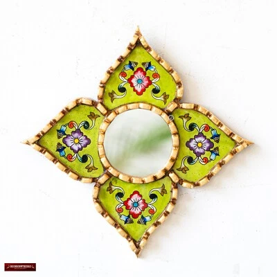 Handmade Peruvian Diamond Mirror - Unique Wall Decor Gift - Accent Mirror - Image 1 of 4