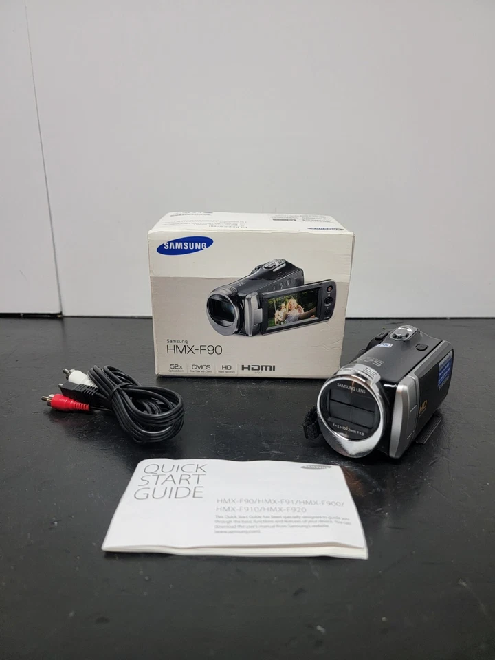 Samsung HMXF90  White HD Camcorder  HDMI, 52X, New Open Box No Charger + Cord - Image 1 of 4