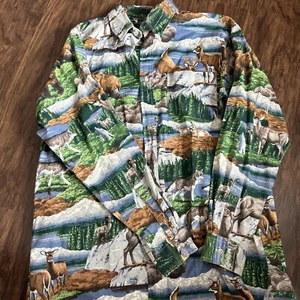 3 Forks On The Wolf River Collard Shirt Large Deer Shirt - Picture 1 of 5