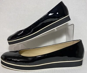 Vicini Tapeet Shoes Womens Size 38.5 Black Made in Italy Patent Leather Slip On - Picture 1 of 7