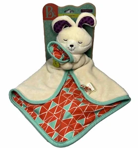 Baby B Snugglies Fluffy Bunz Rabbit Bunny Baby Security Blanket Lovey Cuddly NWT - Picture 1 of 8