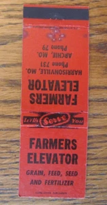 FUNDA DE CERILLA AGRÍCOLA: FARMERS ELEVATOR HARRISONVILLE & ARCHIE, MISSOURI -C8 - Imagen 1 de 1