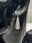 Elegant Vintage 9ct Yellow Gold Tested Faux Pearl Dropper Earrings 30mm Length 