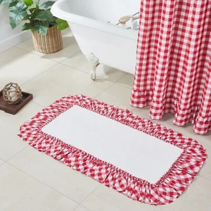 VHC Annie Buffalo Red Check Bath Mat 27x48 ~ Farmhouse Bath - Picture 1 of 7
