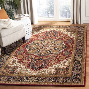 SAFAVIEH Classic Collection CL763B Handmade Red/Navy Rug - Picture 1 of 26