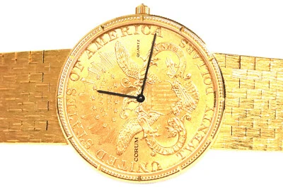 RARE $25,000 CORUM 1906 $20 US LIBERTY COIN 18k 22k Yellow Gold Mens Watch 98g - Image 1 of 4