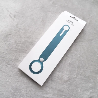 Apple AirTag Leather Loop Case Holder -  Forest Green - Genuine Leather Loop - Image 1 of 4