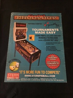 Stern Sharkey's Shootout Pinball Flyer, NOS 2000 - Image 1 of 2