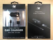 Just Wireless Vehicle Charger and 5ft Micro USB Cable Black 13001