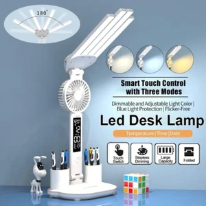 LED Schreibtischlampe Tischlampe dimmbar Leselampe Büroleuchte USB 3 Farbe 7W - Bild 1 von 18