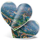 2 X Heart Stickers 10 Cm - Tehran Iran City Travel Mountains Sky  #24214