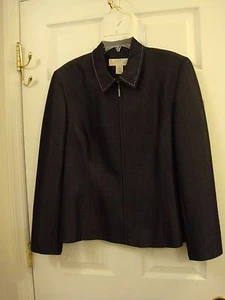 Women's Norton McNaughton Denim Rayon/Polyester Dressy Jacket Blazer Size 14 - Picture 1 of 12