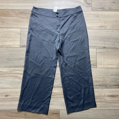 Calça social feminina Armani Collezioni perna larga tamanho 12 preta e branca estampada - Imagem 1 de 4