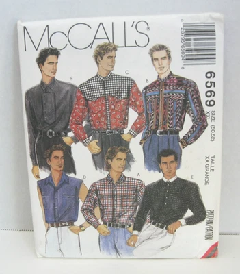McCall's 6569 Easy Fitting Shirts w/ Sleeve Variations Men's XXL 50-52" Pattern - Image 1 of 2