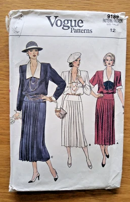 Vogue Sewing Pattern 9189 Misses Pullover Dress, Size 12 - Image 1 of 3