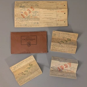 Licencias de pesca de no residentes de Minnesota de colección 1934-1937-1930 aplicación - Imagen 1 de 18