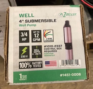 Zoeller 1451-0006 Pompa sommersa per pozzi 3/4 HP - 12 GPM - 230V - Foto 1 di 2