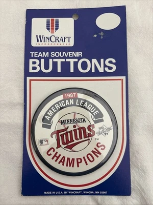 Vintage 1987 MLB American League MN Twins World Series Champions 3.5” Button - Image 1 of 2