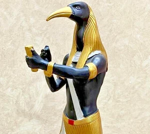 Statua da 12 pollici del faraone egiziano Thoth dio della luna e della... - Picture 1 of 4
