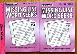 Lot of 2 Penny Press Missing List Word Seeks Free Shipping! - Bild 1 von 1