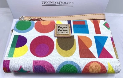 Cartera Muñequera Dooney & Bourke Art Deco Plegable Cremallera Color Blanco Foto 1 de 4