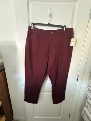 St. John's Bay Women Autumn Burgundy Pants Size 18 NEW!! - Image 1 of 4