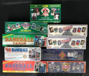 1988-1992 (9) Baseball SET LOT w/2 '91 Upper Deck, 88 Fleer Tin etc ALL FACTORY - Picture 1 of 19