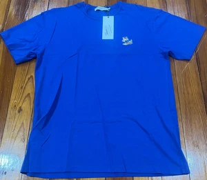 Maison Kitsune tiefblau angezogener Fuchs bestickt Patch T-Shirt Herren Large neu mit Etikett - Bild 1 von 8