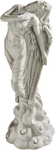 Exclusive Antique Stone Finish Angel Garden Statue - 6 lbs, Freestanding Art - Picture 1 of 9