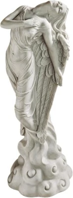 Exclusive Antique Stone Finish Angel Garden Statue - 6 lbs, Freestanding Art - Image 1 of 4
