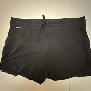 Jockey Activewear Shorts Women’s Black Drawstring Pockets X-Large - Picture 1 of 12