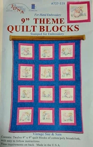 New Jack Dempsey Stamped Embroidery 12-9" x 9" Squares Vintage Sue & Sam 737-539 - Picture 1 of 5