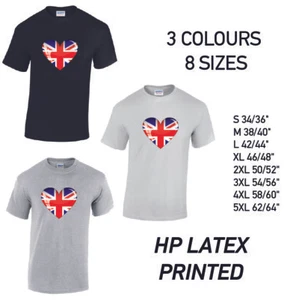 British Heart Herren Baumwolle T-Shirt 3 Farben 8 Größen verfügbar bedruckt - Bild 1 von 6