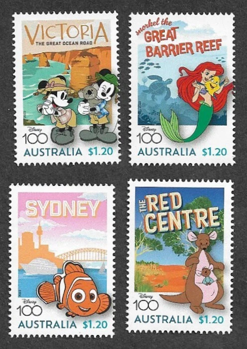 AUSTRALIA DISNEY 100 AÑOS MNH SET 2023 ANIMACIÓN DIBUJOS ANIMADOS Foto 1 de 1