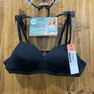 New Kindly Yours Wirefree Bra Black T-Shirt NWT 34A Blue available - Picture 1 of 8