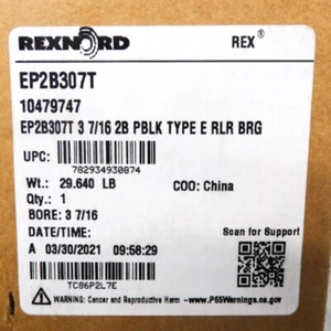 Rexnord EP2B307T 3-7/16" Shaft Pillow Block Roller Bearing - Picture 1 of 5