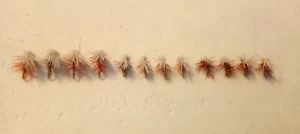 1 Dz TAN ELK HAIR CADDIS dry flies size 14-16-18 SPRING SUMMER trout fly fish - Picture 1 of 2